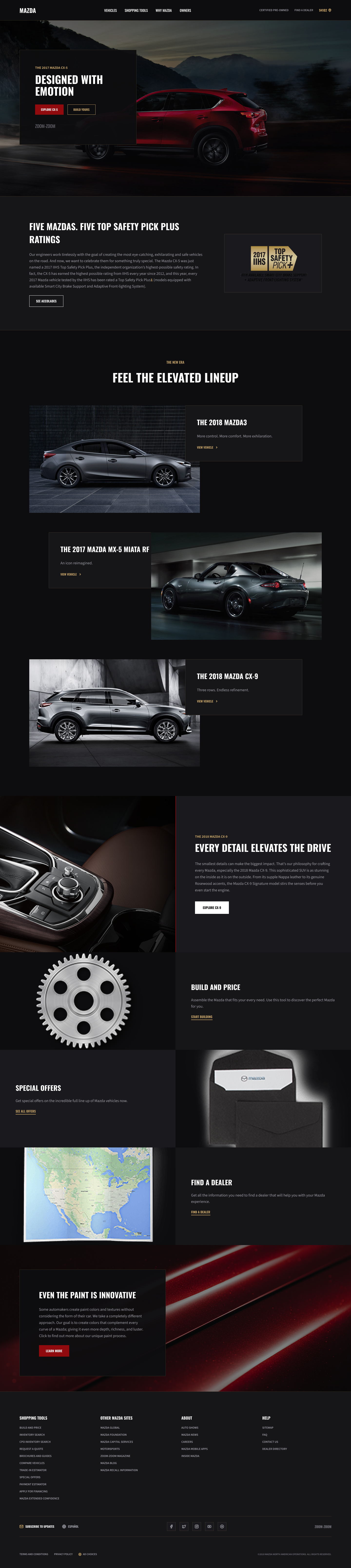 Mazda dark editorial redesign direction