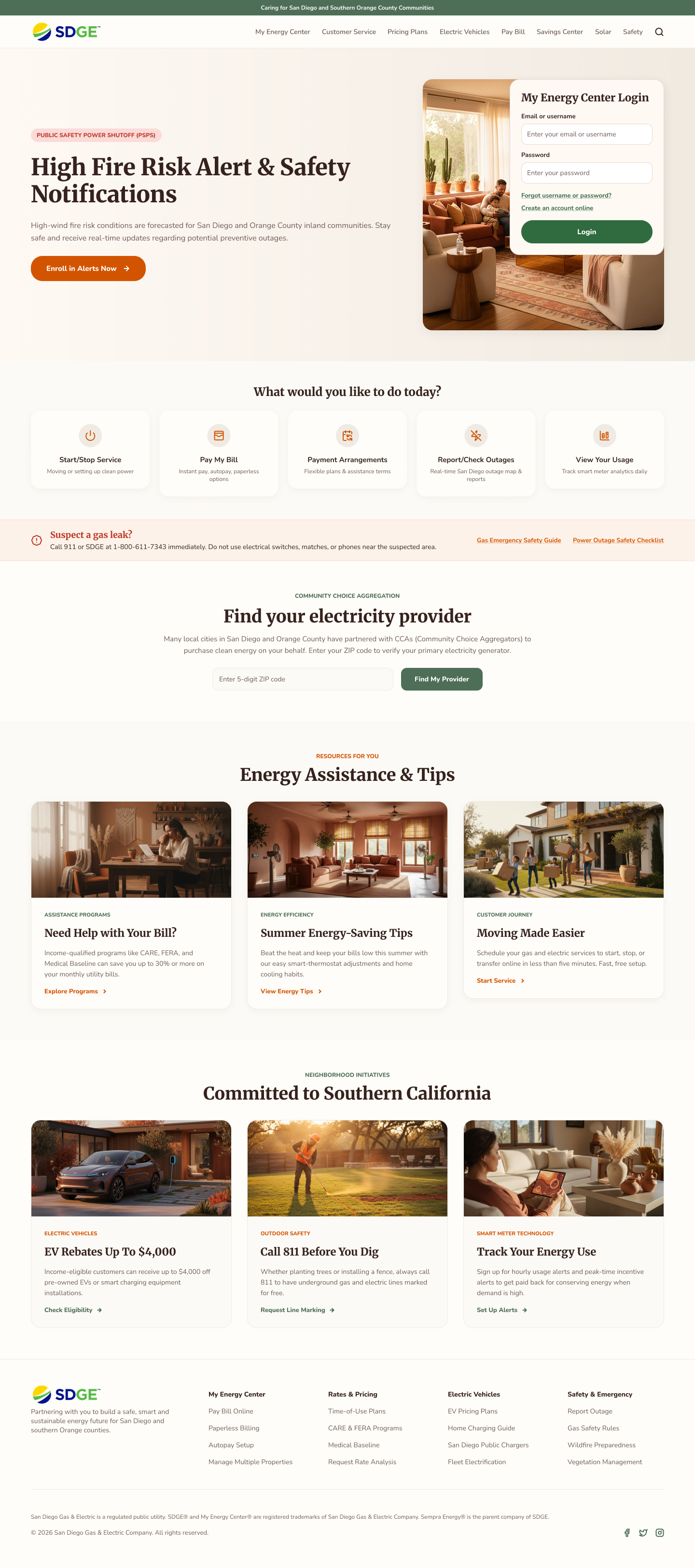 SDG&E community warm screen
