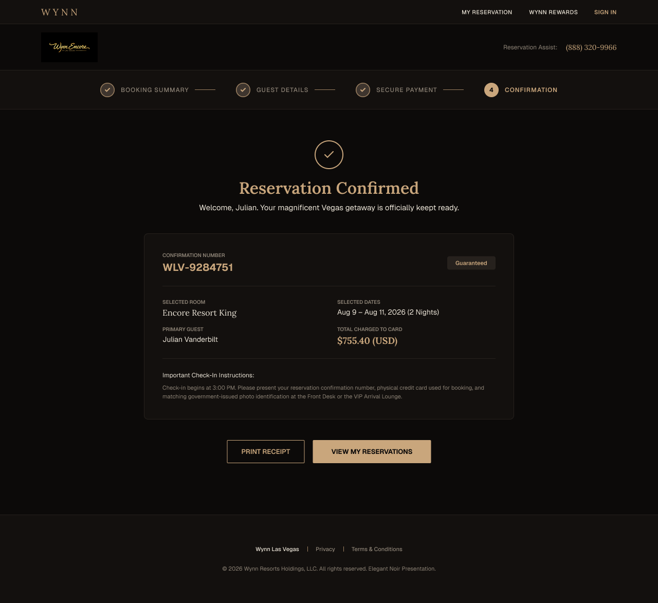Confirmation screen