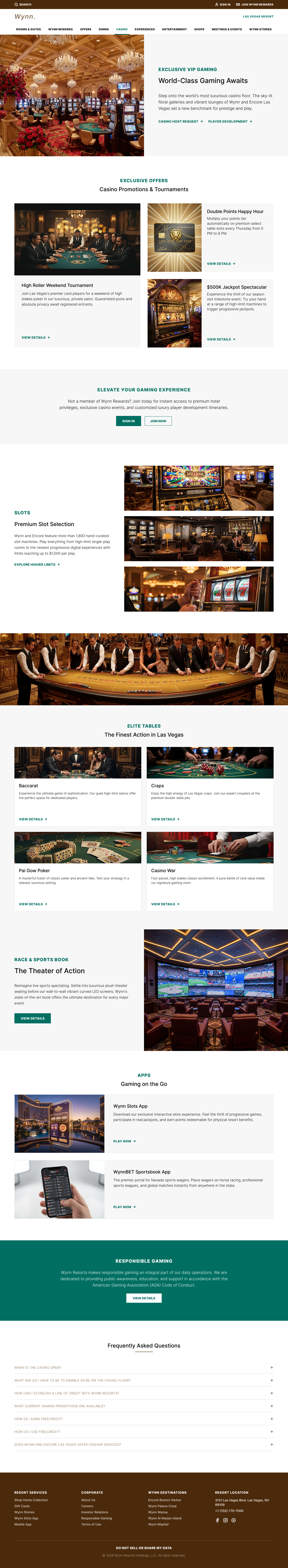 Wynn casino page alternate direction