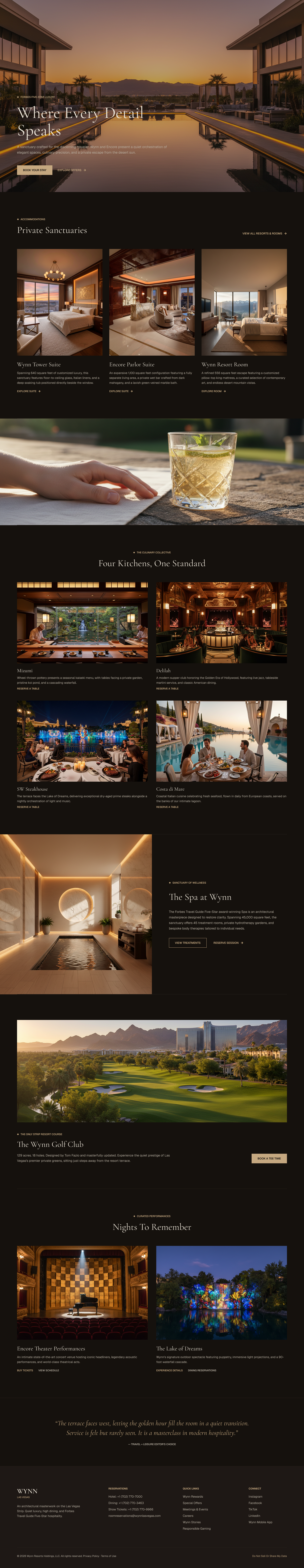 Wynn Las Vegas luxury homepage redesign concept
